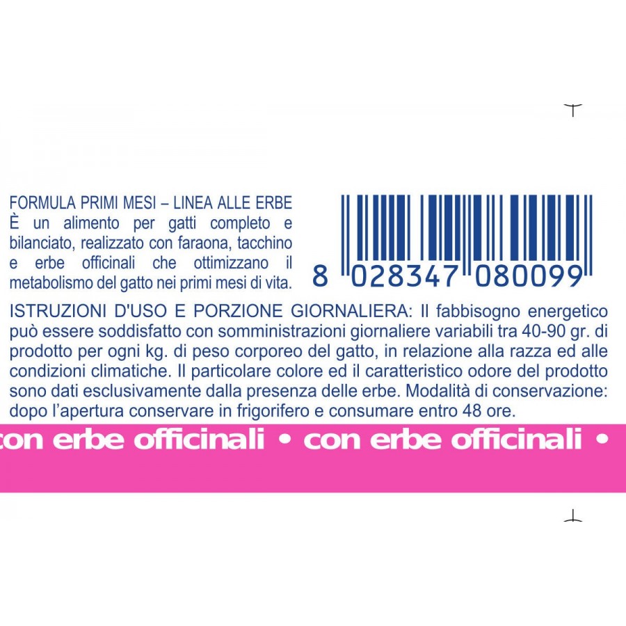 Vet Line Umido Gatto Primi Mesi Faraona e Tacchino 85 Gr Vet Line Umido Gatto Primi Mesi Faraona e Tacchino 85 Gr